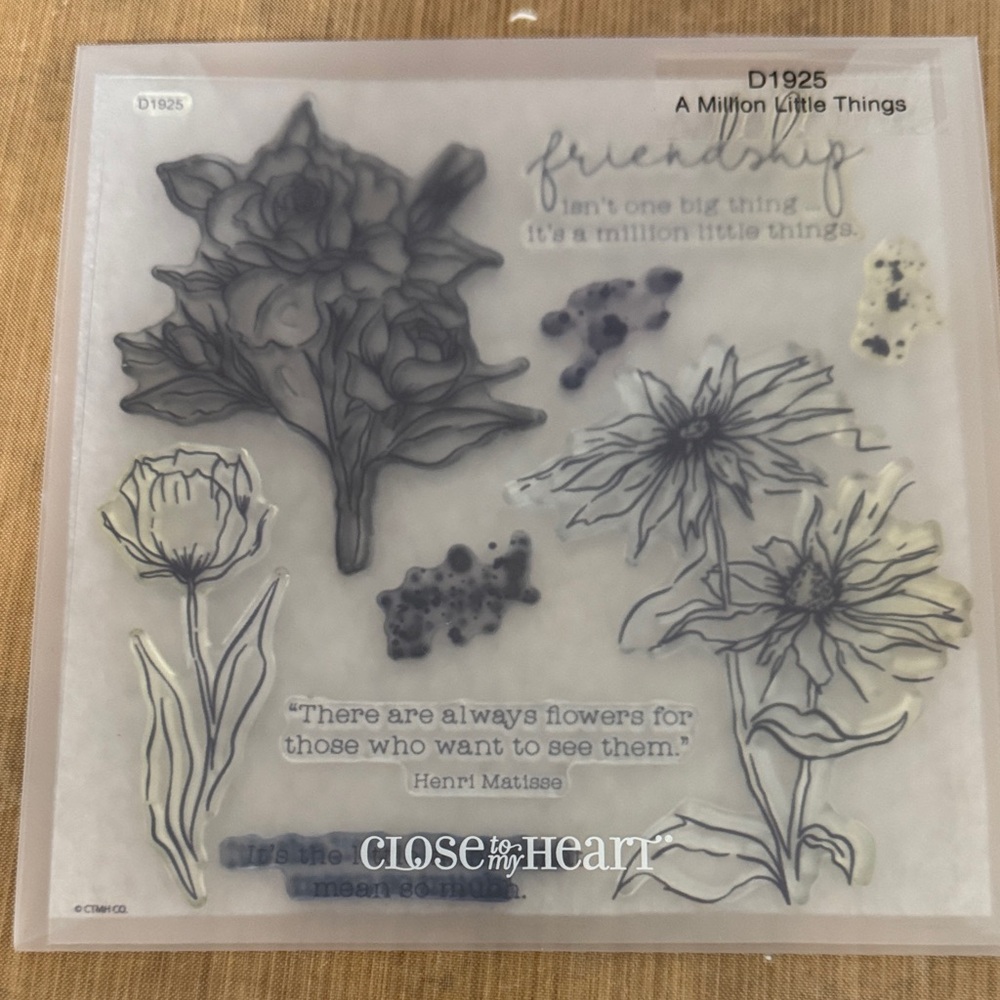Close to My Heart Floral Clear Stamp Set - Gray/Transparent